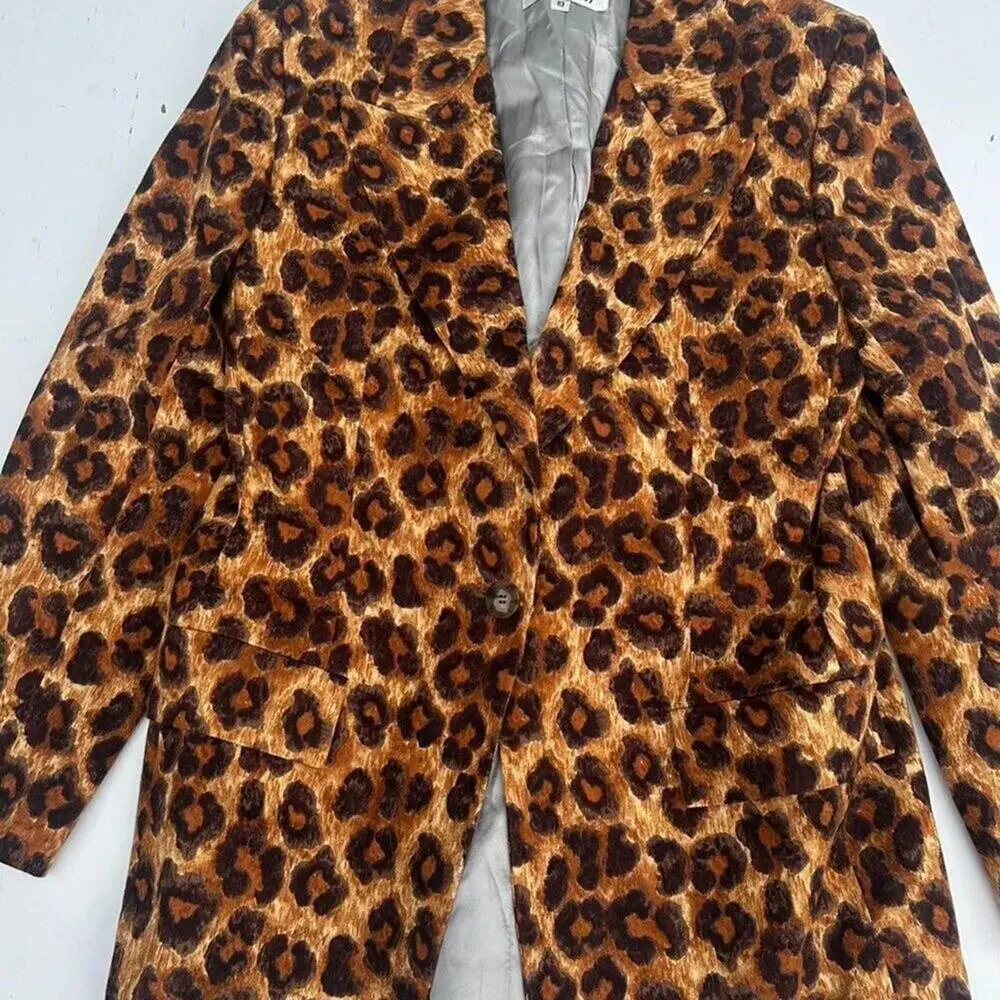BILL BLASS – Rare Vintage 90s Leopard Animal Print Blazer - Size 10 - Like New - Picture 4 of 8